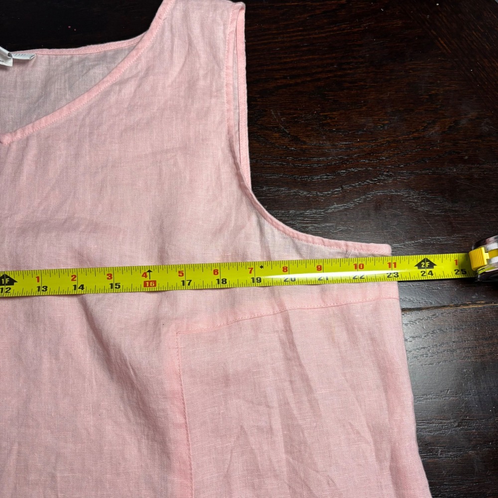 J.Jill Love Linen Pink V-Neck Sleeveless Shift Tank Midi Dress XL Minimalist - Picture 7 of 10